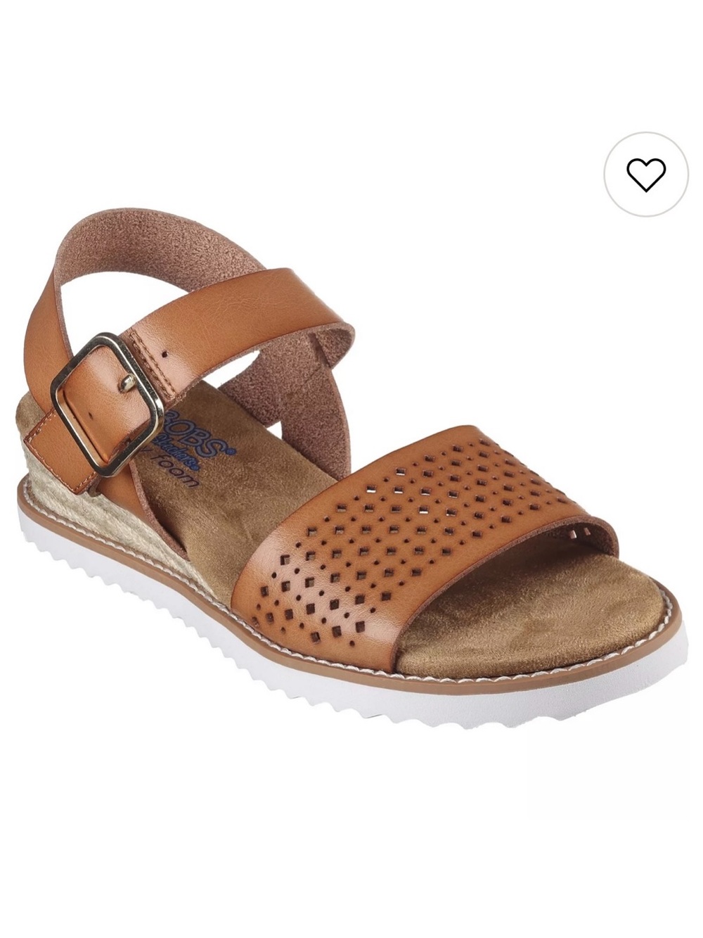 Skechers Bob’s Desert Kiss Women's Tan Brown Perforated Strap Sandals
